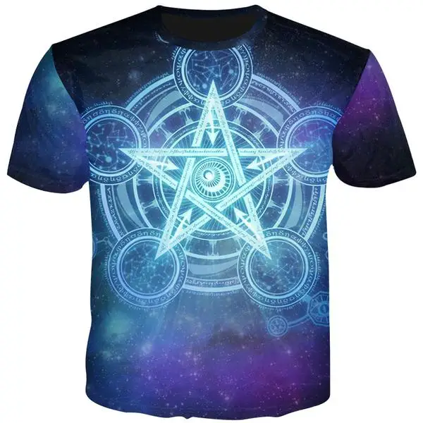 YFFUSHI Male 3d T-shirts Star Print T Shirts Men Hip Hop shirt Hipster Summer Tops Tees Cool Poker Streetwear | Мужская одежда
