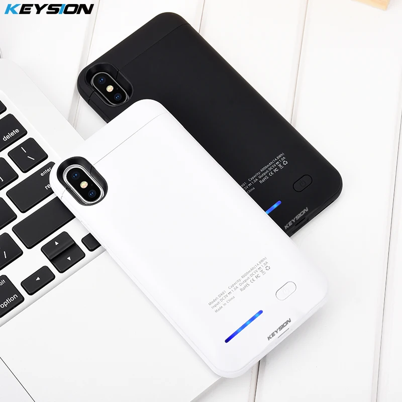 Чехол KEYSION 4000 mAh power Bank для IPhone X ультра тонкий портативный зарядный внешний