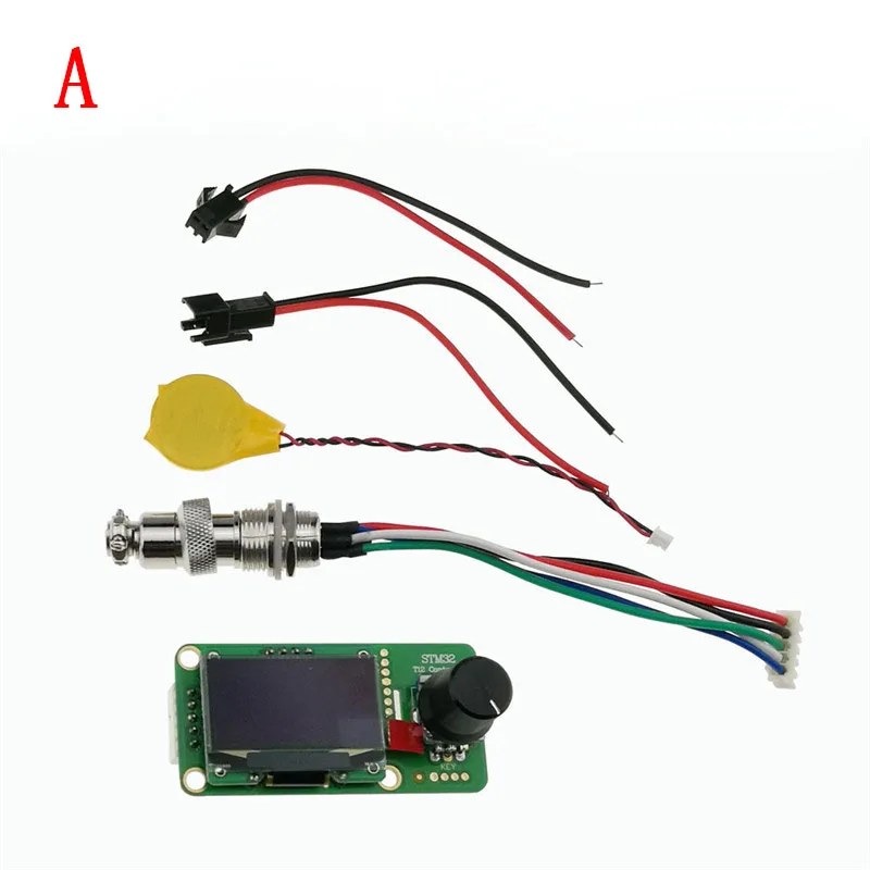 V2.1S цифровой STM32 OLED 1,3 дюймовый размер экрана T12 регулятор температуры батареи 5 ядерный силиконовый провод 9501 набор паяльных ручек - Цвет: A