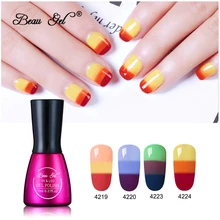 Beau гель 3 в 1 меняющий Цвет гель лак термальный мерцающий Гель-лак для ногтей маникюрный лак замачиваемый лак для ногтей