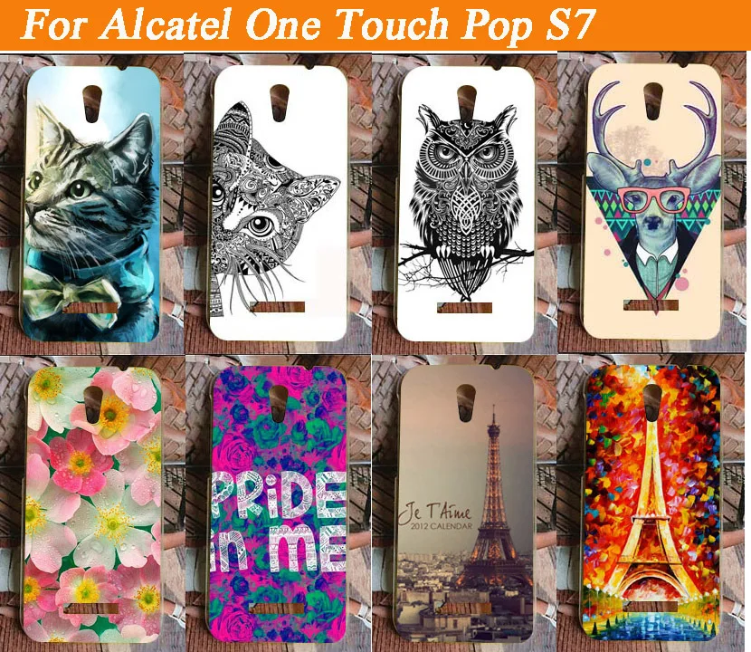 

High quality Phone Case Painted PC Hard Shell Case Back Cover For Alcatel One Touch Pop S7 OT7045 7045A 7045Y DIY Item