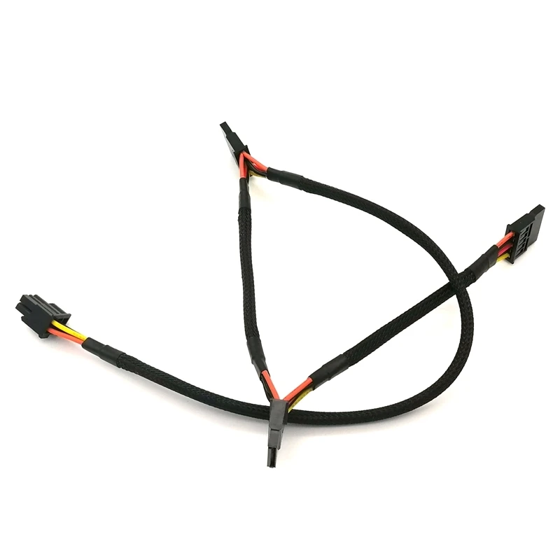 

Black Sleeved PCI-E 6Pin to 3x SATA 15Pin Modular Power Cable for Seasonic KM3 Series