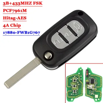 

Aftermarket 3 Button Flip Remote Smart Car Key Fob 433Mhz 4A Chip for Mercedes Benz Smart Fortwo 453 Forfour 2015 2016 2017