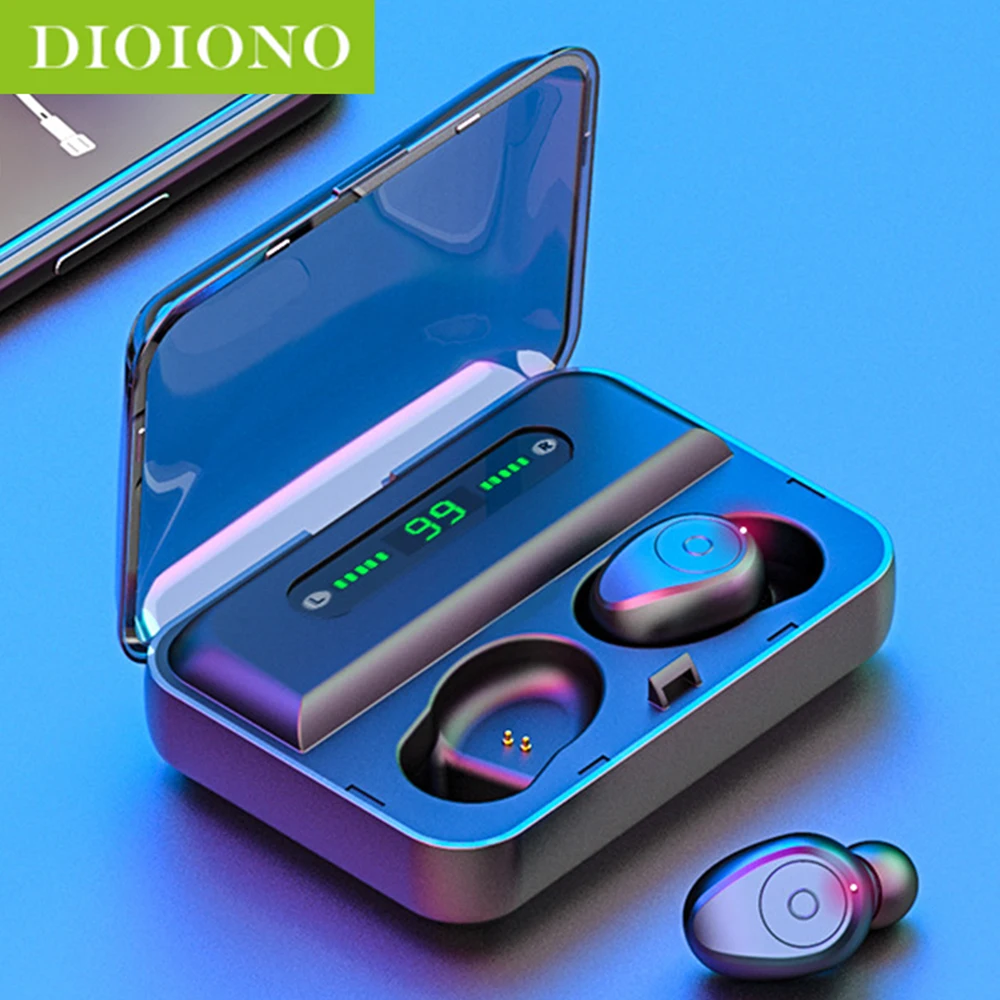 DioIono Bluetooth 5 0 беспроводные TWS наушники гарнитура светодиодный цифровой дисплей 8D