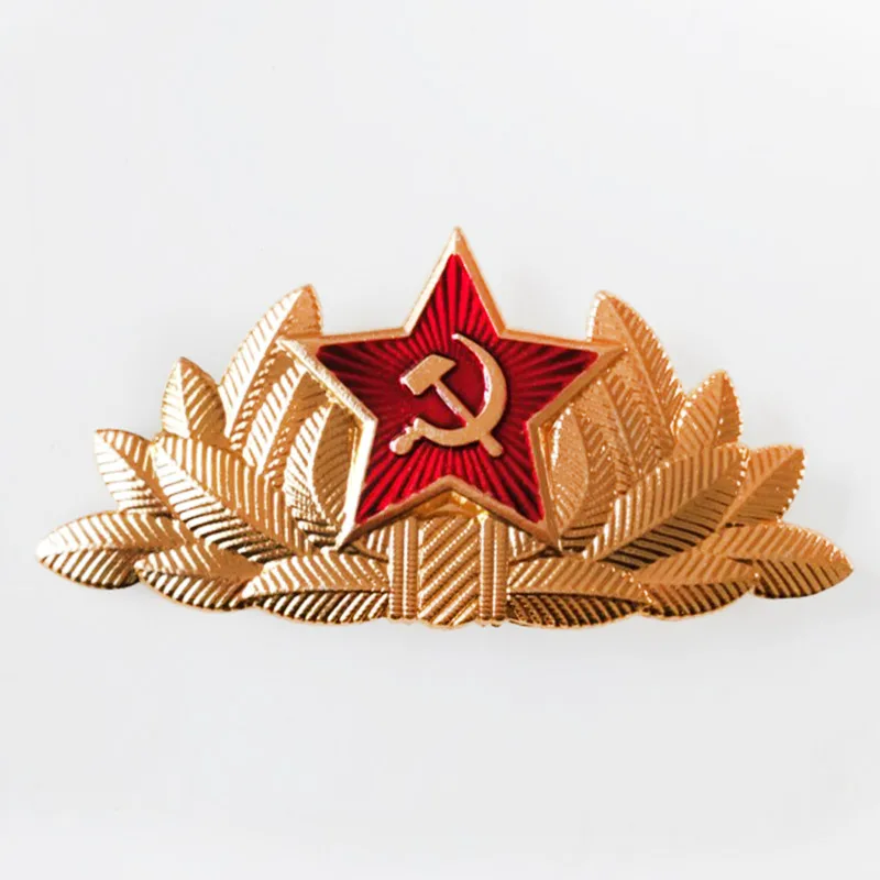 

Russian Big Size original Gold Plated Badge Red Star Soviet Communist Party Cockade For Collection Badge