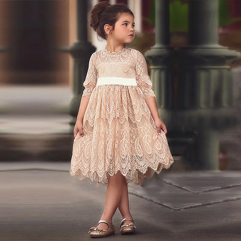 

New Year Christmas Dress Lace Kids Dresses for Girls Princess Dress Autumn Winter Long Sleeve Party Dress For Girls Clothing