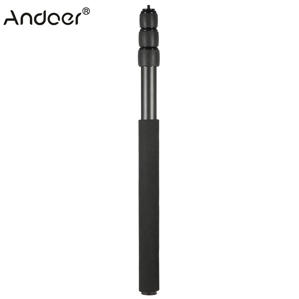 

Protable Extendable Mini 2in1 Zoom Microphone Boom Pole Camera Monopod Compact Lightweight Padded Handle Twist Lock 3 Sections