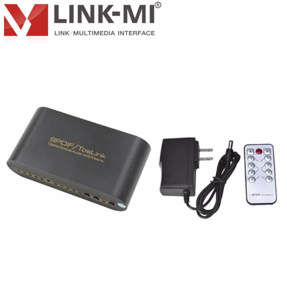 LINK-MI LM-FB402 SPDIF/Toslink Цифровой оптический аудио 4x2 матричный коммутатор 4 в 2 из сплиттер с пультом дистанционного управления