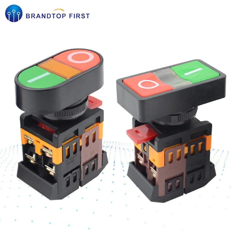 

Start-stop Double Pushbuttons Switch With LED Lamp(Mounting hole 22mm