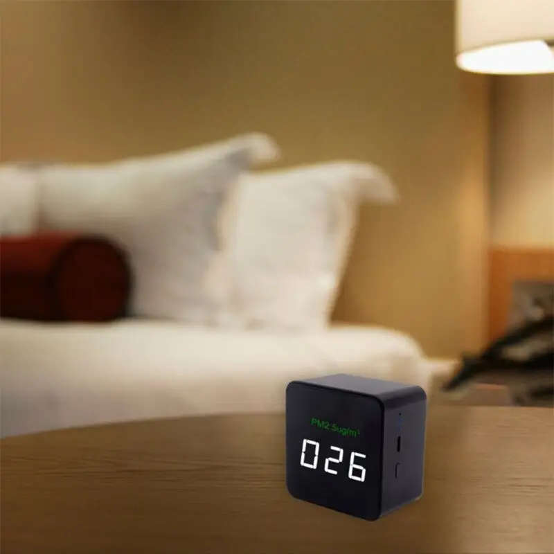 

new Hot Mini PM2.5 Detector Air Quality Tester Monitor Meter Rechargeable AIR-06 Black