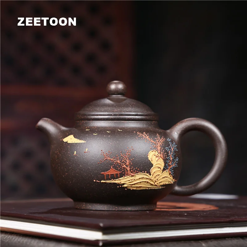 

220ml Duo Zhi Pot Authentic Yixing Teapot Purple Clay Chinese Tea Set Tea Maker Pot Kettle All Handmade Vintage Zisha Home Decor