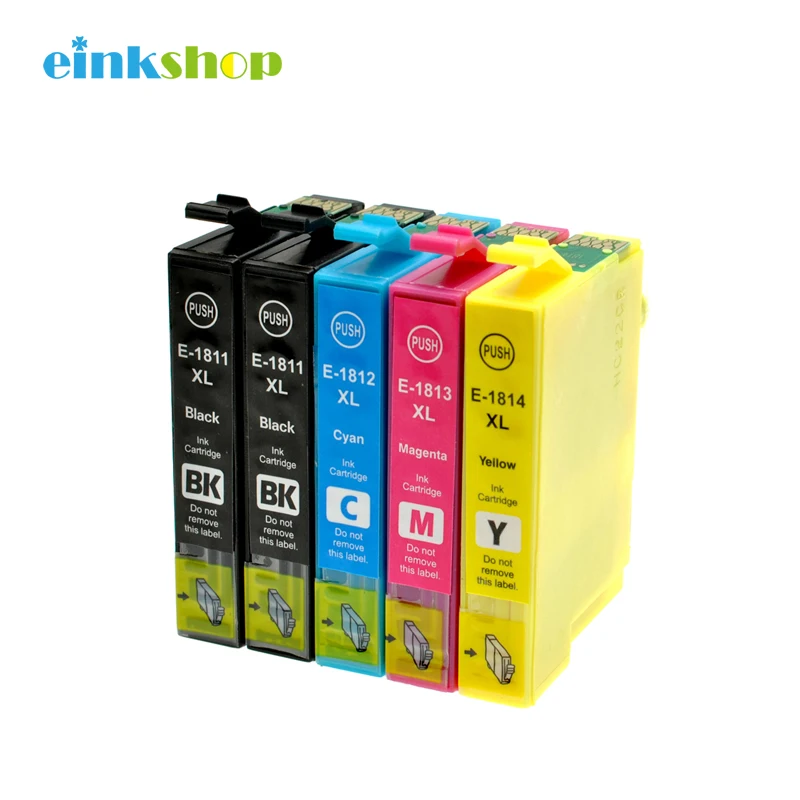 Чернильный картридж einkshop 5Pk T1811 T1814 для EPSON XP212 XP215 XP225 XP312 XP315 XP412 XP415 XP202 XP302 XP305 XP402