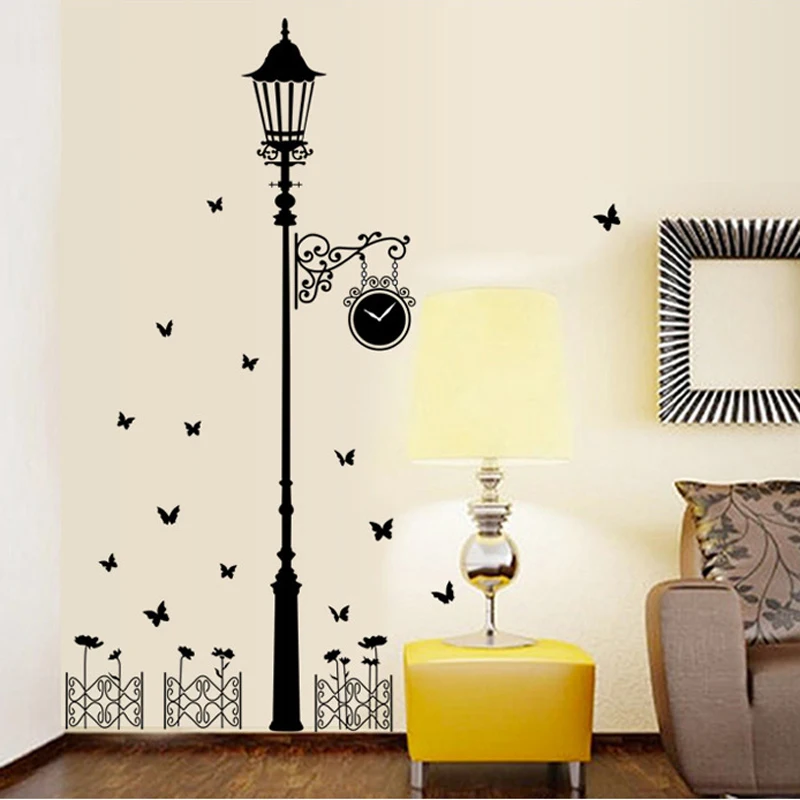 CreativeFenceAncientLampWallStickersHomeDecorMuralLivingRoom