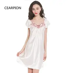 CEARPION Лидер продаж район ночное пикантная кружевная вышивка рубашки изысканные бусы ночная рубашка Для женщин пижамы Повседневное