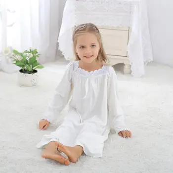 

Family Matching Outfits Princess Nightdress Spring Baby Girl Women Sexy Sleepwear Lovely Retro Cotton Plus Size Pajamas Y285