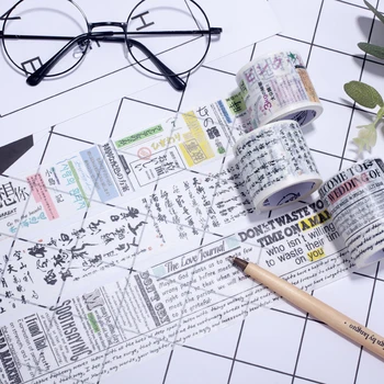 

Ancient poetry Japanese Korean characters English articles decoration washi tape DIY planner scrapbooking masking tape escolar