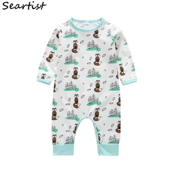 

High Quality Soft Newborn Clothing Baby Rompers Cartoon printing 100% Cotton Long Sleeve Infant Pajamas Kids Clothin 25