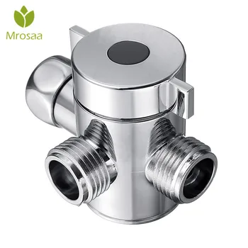 

Chrome 3 Way Tee Connector Shower Head Diverter Valve G1/2 Three Function Switch Adapter Valve Adjustable Shower Arm Mounted