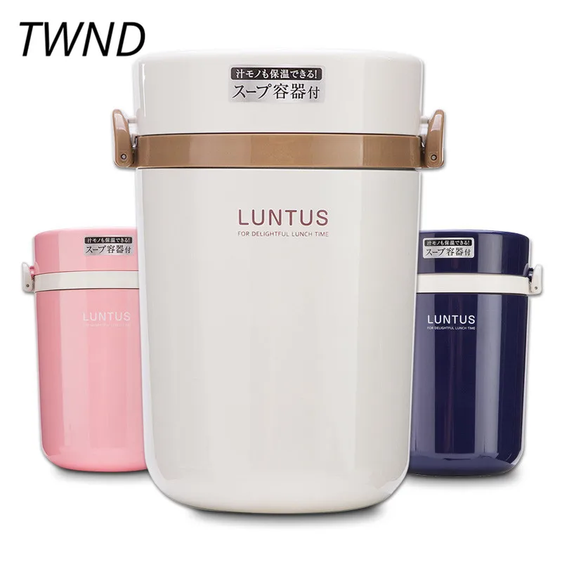 

Japan style bento box stainless steel thermal insulation lunch boxes tableware with bags spoons chopsticks 39