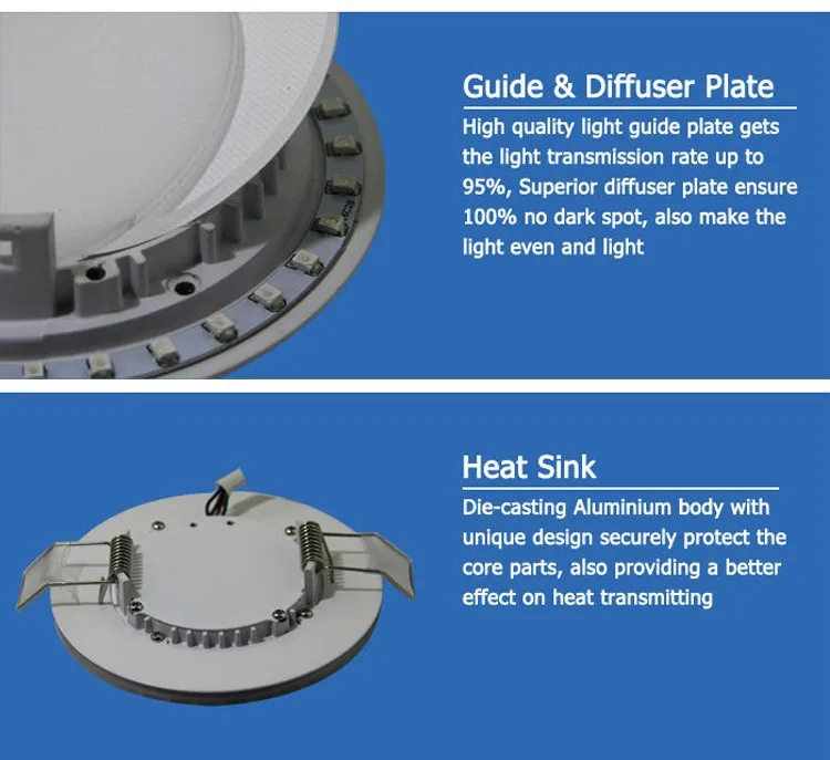 10 Вт двойной цвет светодиодные панели теплый белый + синий круглый встраиваемые потолочные светильники лампы освещения для дома