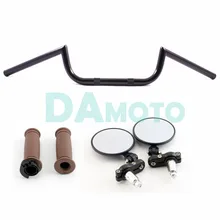 Новинка года, стильное блестящая черная оправа Clubman 22 мм Руль Бар& ручки наборы& зеркало заднего вида на высокоточном оборудовании кафе для Honda CRF250 CB500