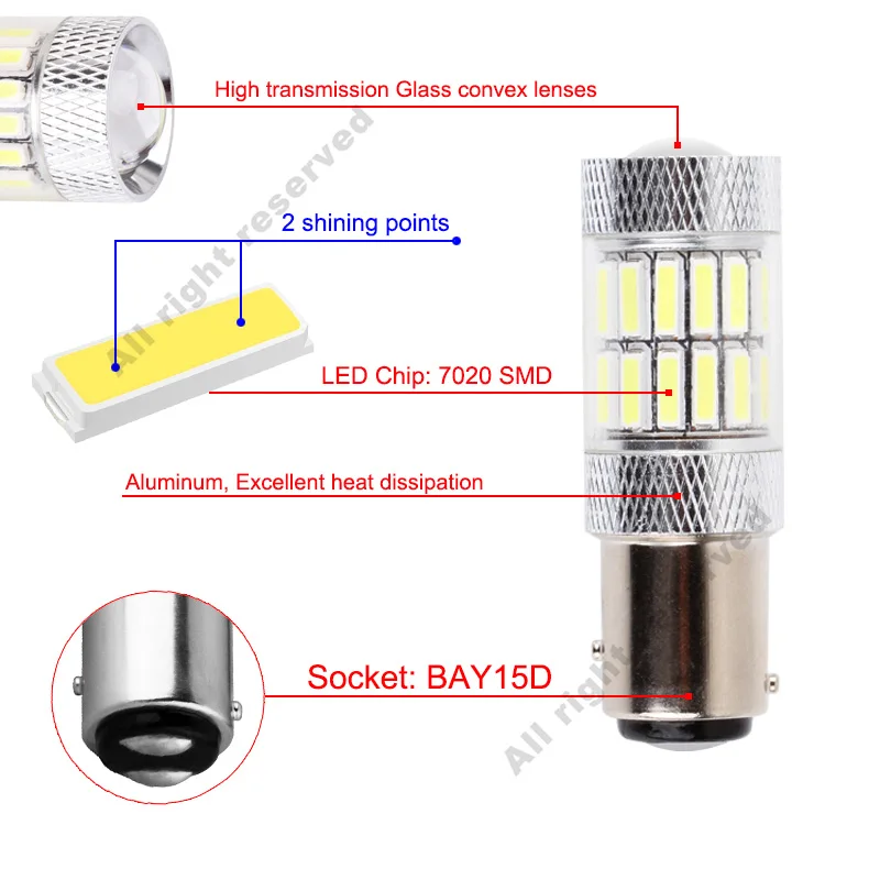 S& D 2 шт. 1157 BAY15D P21/5 Вт светодиодный обратный резервный светильник CANBUS OBC противотуманный задний поворотный тормоз без ошибок супер яркий автомобильный светильник D030