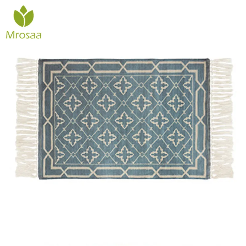 Хит, 60x90 см, украшение для дома, нордический хлопковый тканый ковер с бахромой, ковер для спальни, покрывало, коврик, простой современный коврик для стола, коврик для кухни