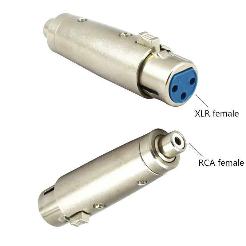 

Zinc Alloy Cannon 3Pin XLR Female To RCA Female Jack Lead Audio Microphone Adapter
