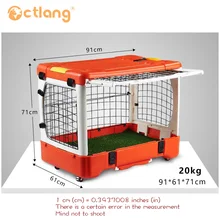 Нержавеющая сталь питомник проведения складной сильный несущей емкости большой собаки питомца складная клетка+ Туалет