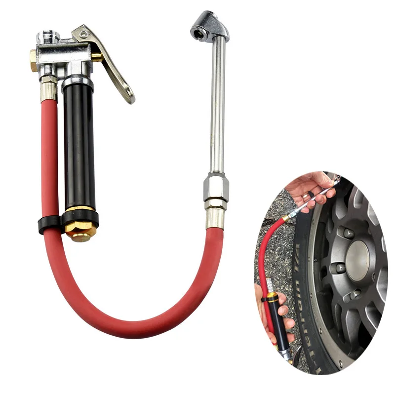 New Air Tire Pressure Filler Dual Chuck Inflator Car Gauge 12inch