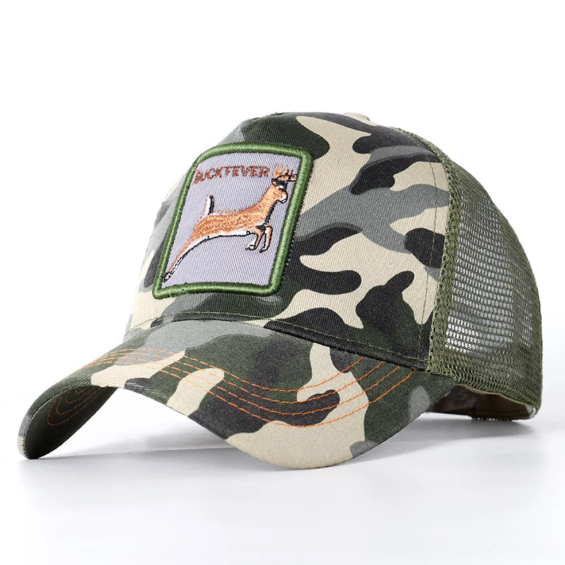 Baseball Cap Animal Embroidered Cotton Hat Headwear Outdoor Sports Wear with Adjustable Back Closure