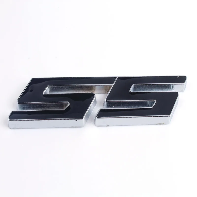 10 piece 3D metal car stickers SS letter emblem badges car styling logo decals auto decoration accessories red black white color