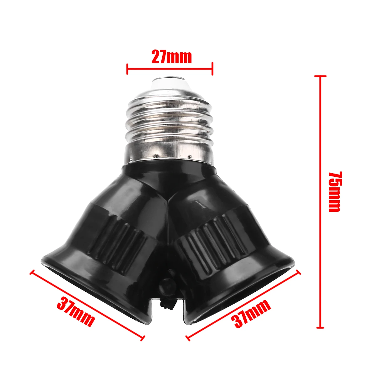 E27 Base to 2 Screw Bulb Adapter Light Lamp Bulb Socket Converter Y Shape Splitter Adapter LED Lamp Holder