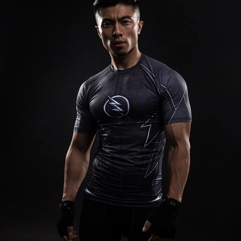 Miracle Flash компрессионная рубашка Капитан Америка Спортивная майка MMA Мужской Топ с