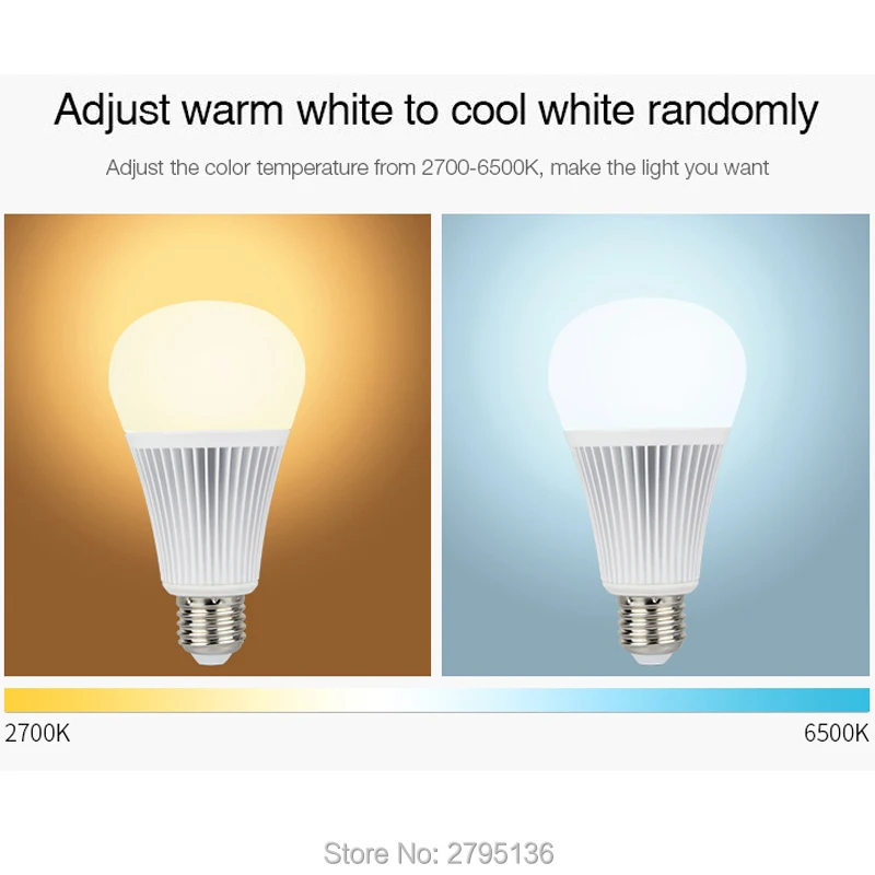 9W E27 DMX512 RGB+CCT LED Light Bulb AC100~240V can 2.4GHz RF Remote Controllable led bulbs for home restaurant bar decoration