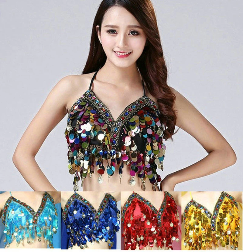 Belly Dance Shirt T Performance Bra Indian Dance Top Bellydance Competition Bras Carnival Halter Sequined Fringes Chiffon Belly Dancing Aliexpress