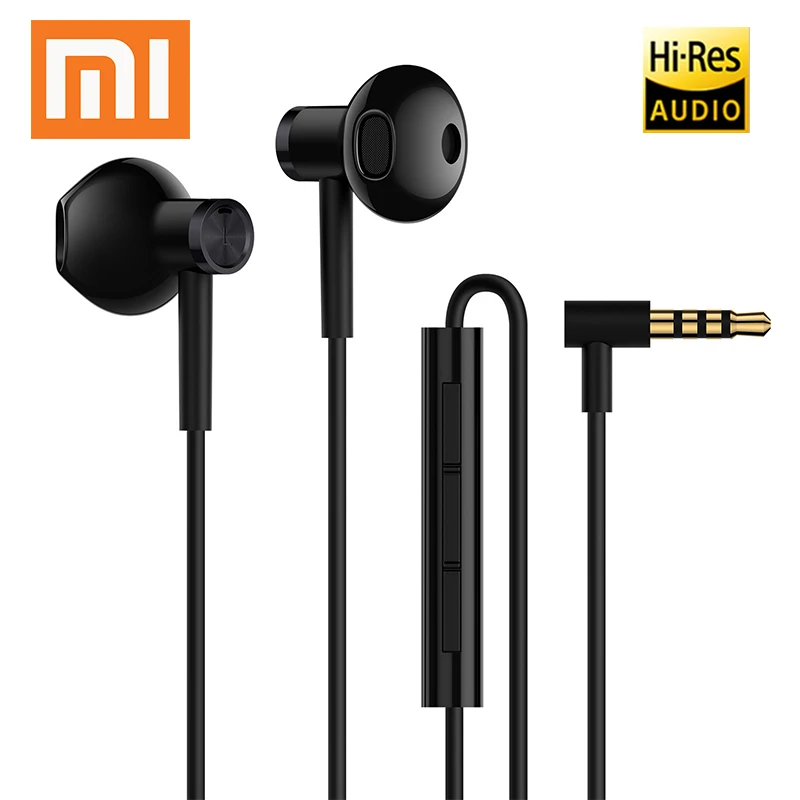 

Original Xiaomi Hybrid Dual Driver BASS 3.5mm Universal In-Ear Earphone Wire Control with Mic for MI Max 2 Redmi Note 7 4X 4A 5