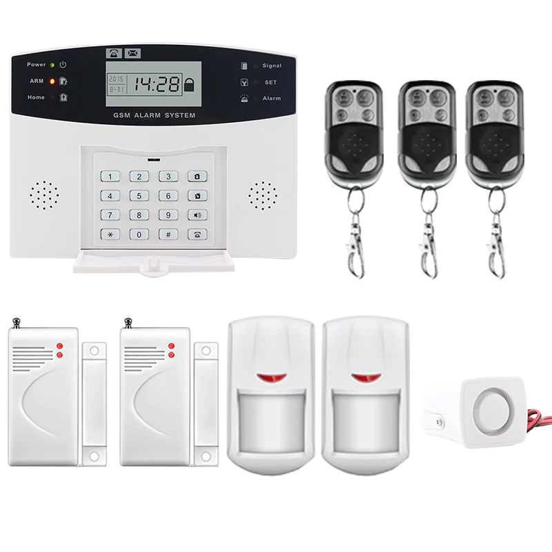 

Saful LCD Display Wireless GSM Alarm System SMS Smoke Sensor Home Security Alarm System Russian/English/Spanish/French voice