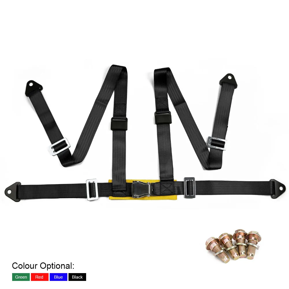 CNSPEED Car Auto Safety Seat Belt 4 Point Snap In 2" Racing Vehicle
