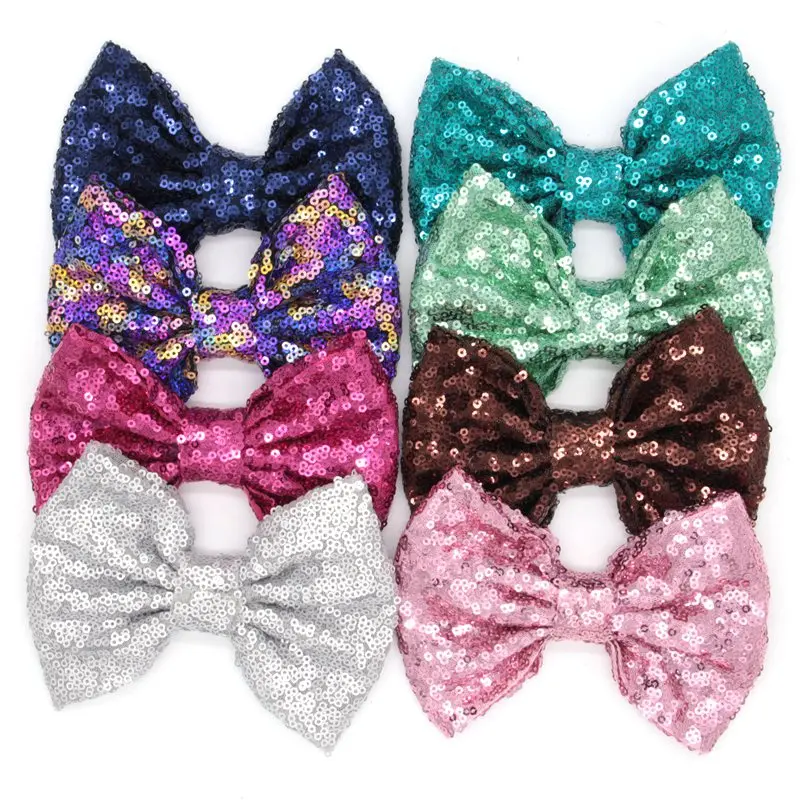 

300pcs/lot 37 colors Free Epacket/CPAP 5" Big Sequin Messy Bow without clips, Hair Flower, Hair Bow, Sequin Bows, Hair Accessory