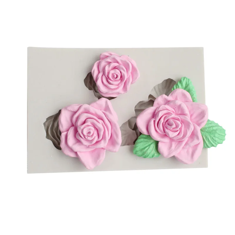 

Three Flower Cake Mold Decorating For Sugar Chocolate Molds DIY Cookie Christmas Decoration Fondant Cake Tools