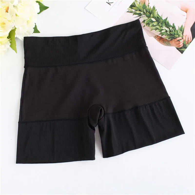 

Women's Safety Shorts Pants Solid Color Mid Waist Boxer Pants Anti-Lighting Stretch Safety Shorts Pants