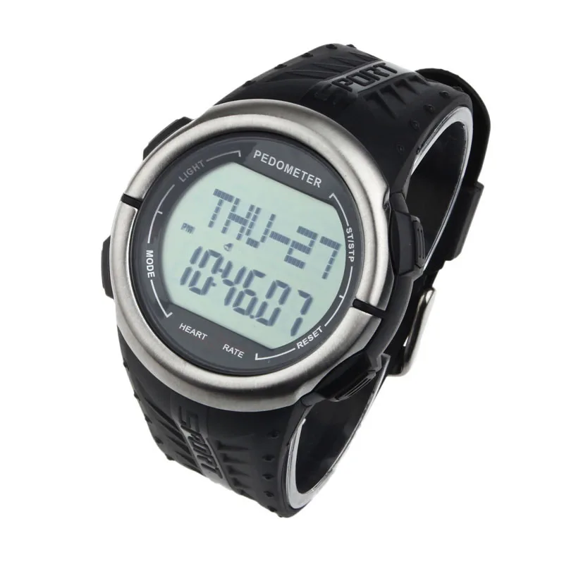 

Waterproof Digital Watches 3D Pedometer Calories Counter Pulsometer Heart Rate Monitor LED Sport wristwatch wholesale F3