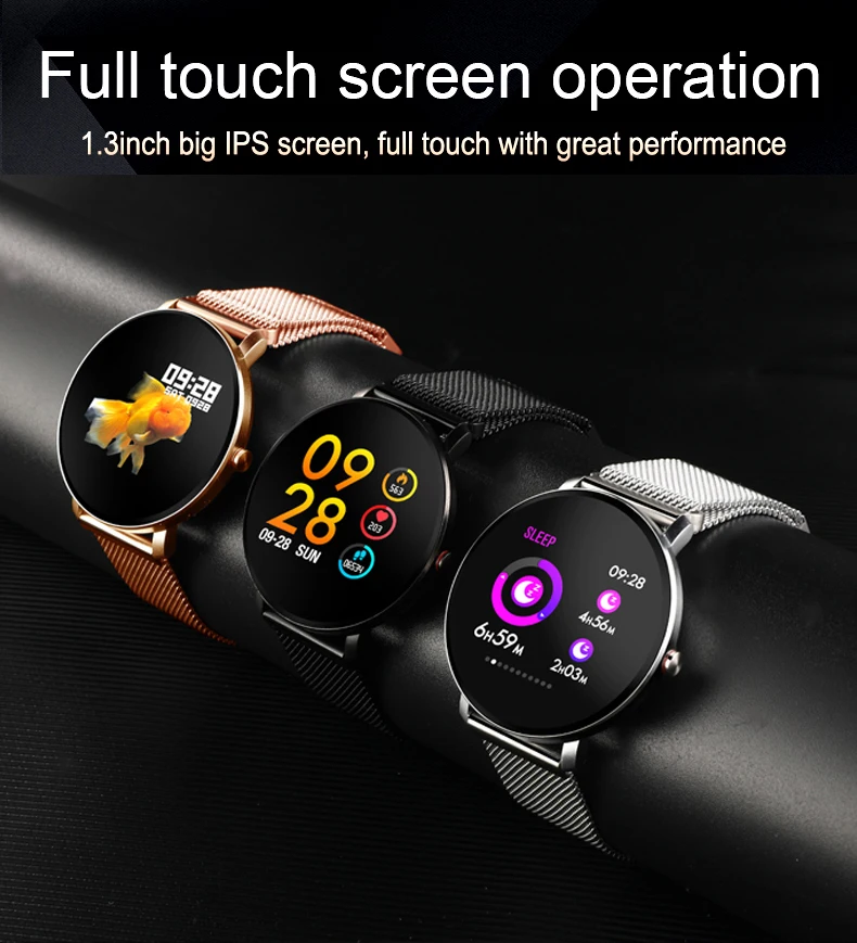 SENBONO K9 спортивные Bluetooth 1,3 дюймов Полностью умные часы с сенсорным экраном фитнес-трекер для мужчин IP68 Водонепроницаемые женские умные часы PK v11 K1