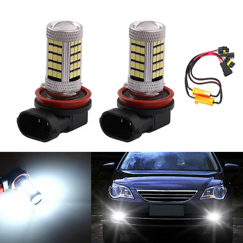 

2x 9006 HB4 LED canbus 2835SMD Bulbs Reflector Mirror Design For Fog Lights No Error For VW Golf 6 MK6 Scirocco T5 Transporter
