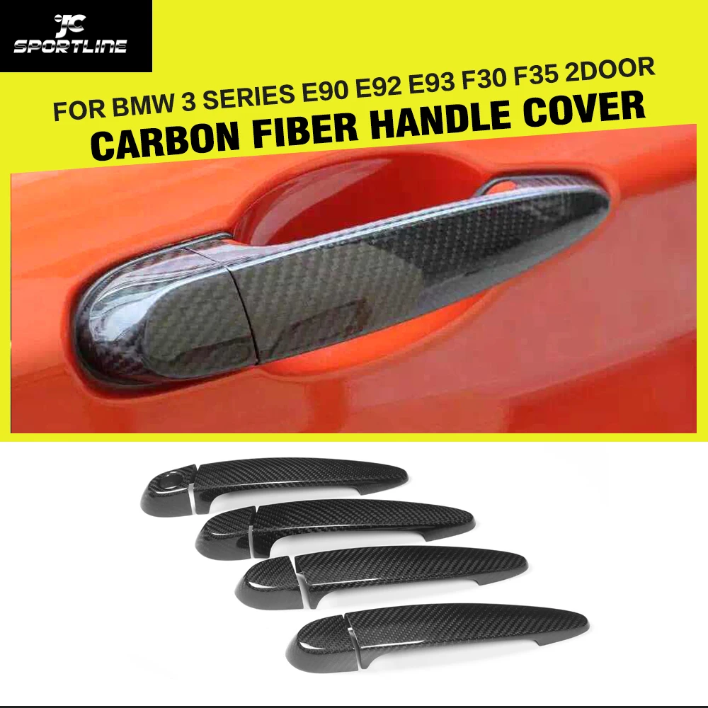 Carbon fiber Car Stickers Side Door Handle Covers Trim for BMW 3 Series E90 E92 E93 F30 F35 2005-2015 With / Not LED Carbon fiber Car Stickers Side Door Handle Covers Trim for BMW 3 Series E90 E92 E93 F30 F35 2005-2015 With / Not LED