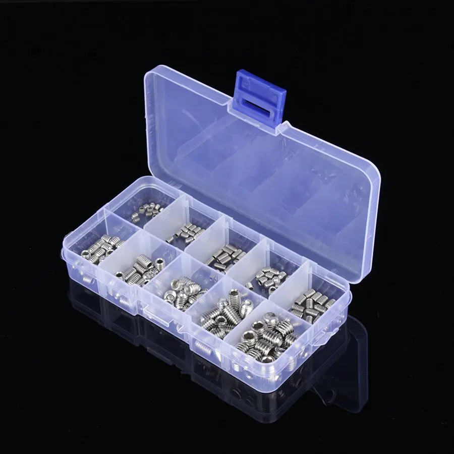 

200pcs/set Stainless Steel Screws Allen Head Socket Hex Grub Screw Assortment Set