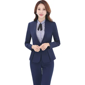 

Occupation Knicker Autumn Long Sleeve Thick Section Suit One Button Clothes White Collar Correct Black