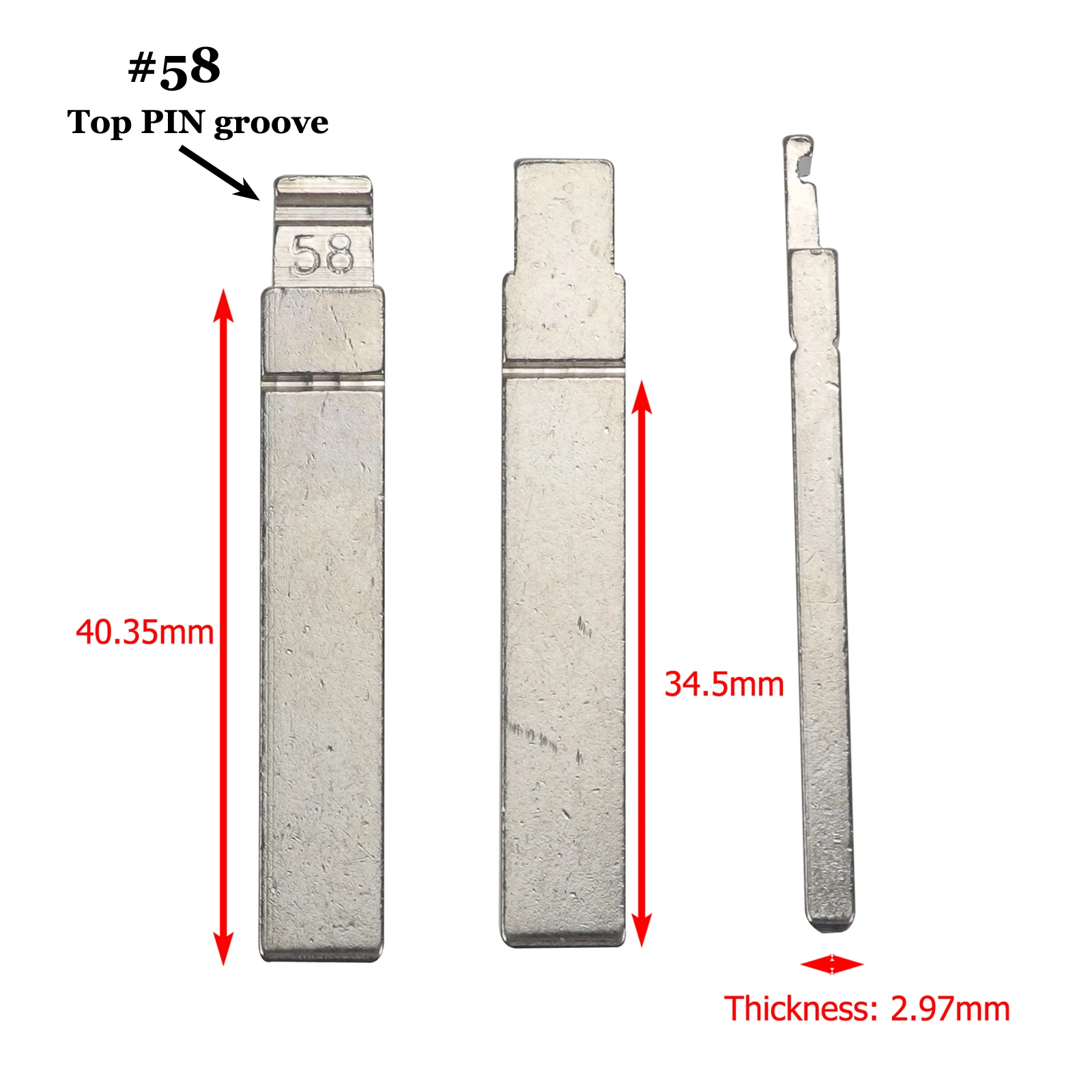 Jingyuqin 15 шт. VA2 HU83 SX9 № 17#53#54#58#72#73#83#99#122 для Citroen C4L Triumph peugeot 307 207 автомобиля пустое лезвие ключа - Цвет: No.58 Top PIN groove