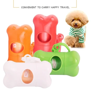 

Pet Toy Practical Pet Dog Bone Poop Bag Dispenser Waste Garbage Holder Dispensers Poop Bags Pets Dogs Trash Cleaning Supplies